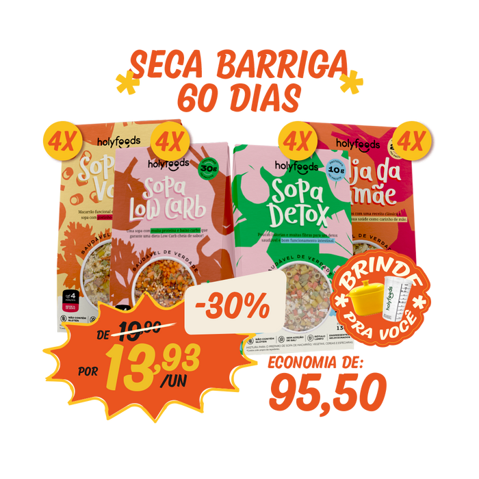 Kit Seca Barriga 60 dias (16UN) + Brinde