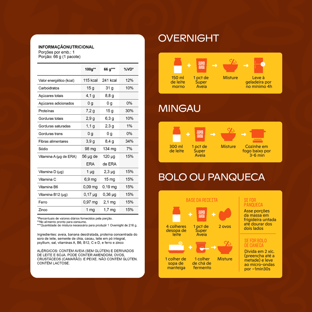 Super Aveia Chocolate e Banana HolyFoods