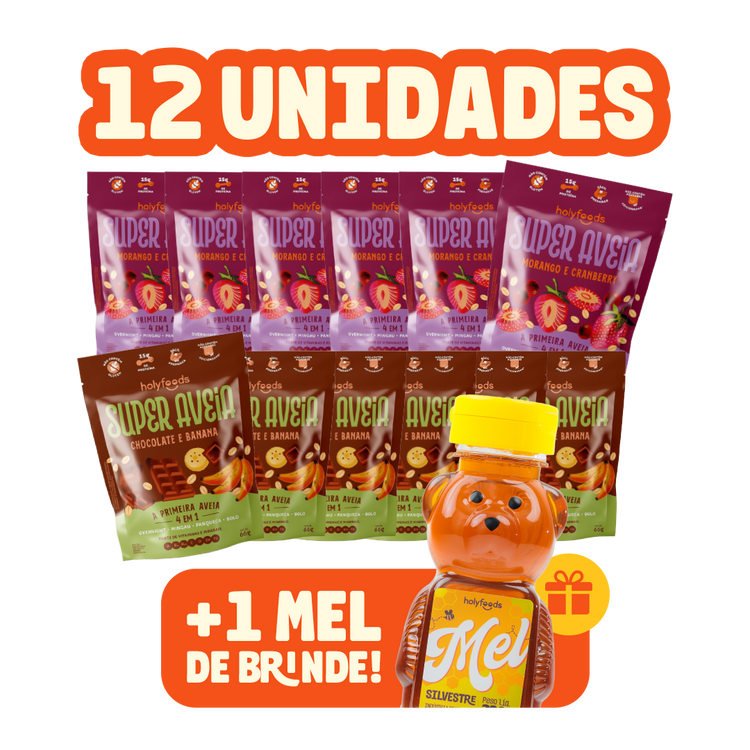 Kit Manhã Proteica (12un) + Mel de Brinde