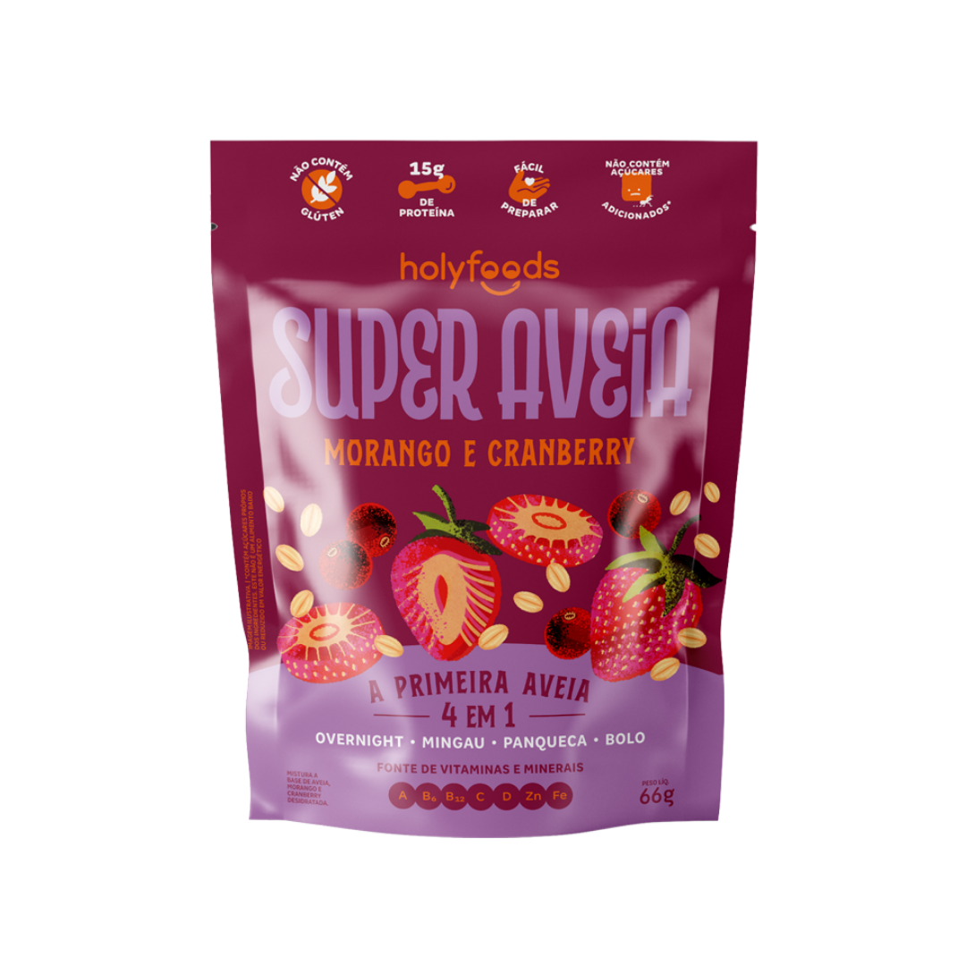 Super Aveia Morango e Cranberry