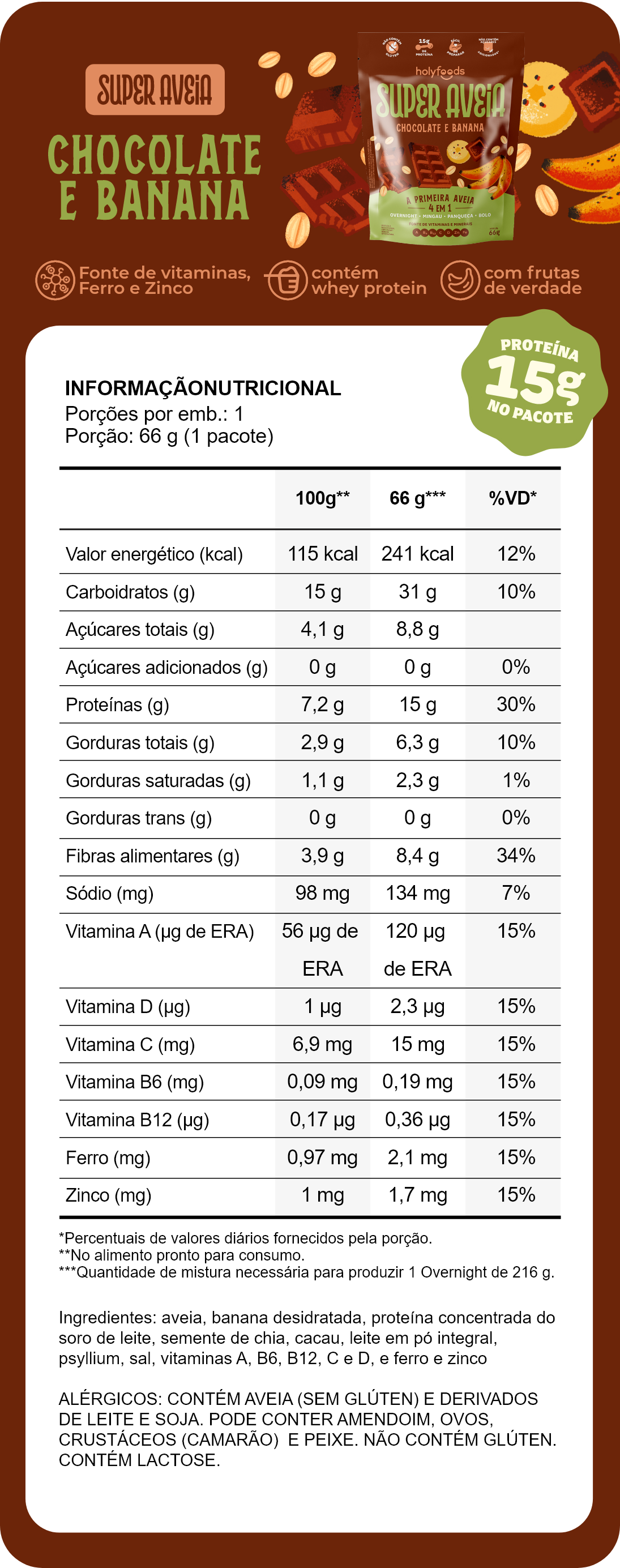 Super Aveia Chocolate e Banana
