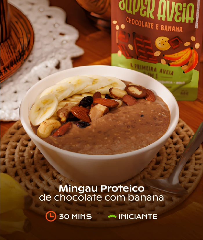 Mingau de chocolate com banana