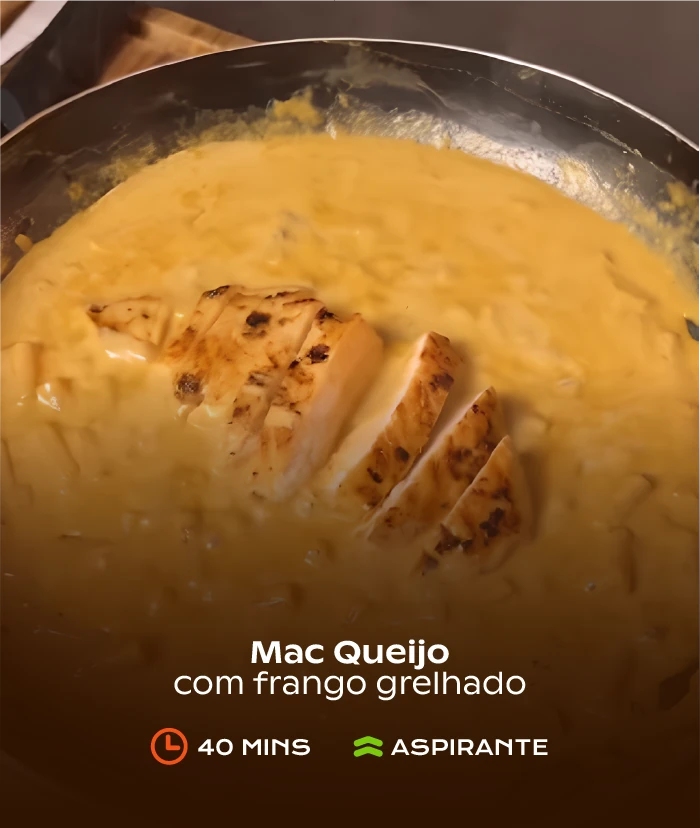 Mac Queijo com frango grelhado